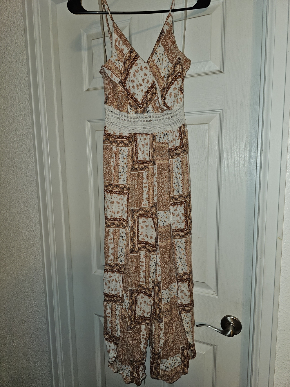 Boho Pants Romper with Crochet Waist